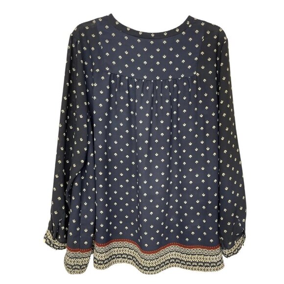 NYDJ LOS ANGELES Women's Split Neck 70's Style Smock Tunic Top XL Multicolor - Picture 15 of 16